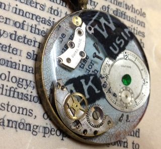 ハンドメイド ヴィンテージ時計パーツのレジンネックレス キーホルダー ヘアピン 東京 中野 Salt Pepper ｿﾙﾄ ﾍﾟｯﾊﾟｰ