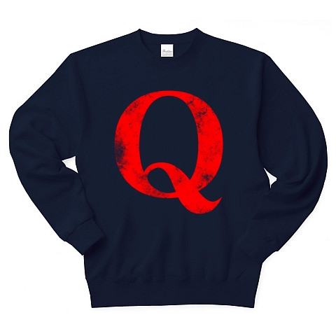 【序破Q!】アピールシリーズ かっこいいQ (赤文字ver) トレーナー Pure Color Print(ネイビー)