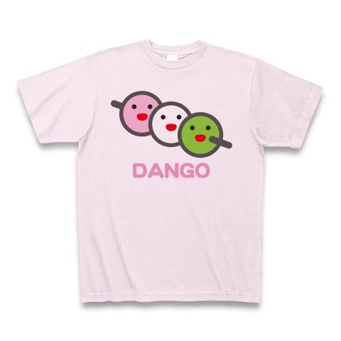 【桜の季節・春の訪れ、お花見グッズ!】かわキャラシリーズ 三色だんご(2012再レイアウトver) Tシャツ(ピーチ)【お花見グッズ特集】