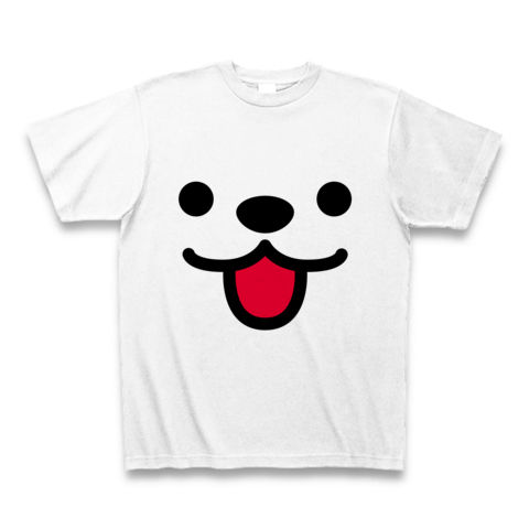 【クマ?犬?しろくま?思わずスマイル、かわいいくまちゃんグッズ!】かおシリーズ くまっぽいかお Tシャツ(ホワイト)【かわいいTシャツ】