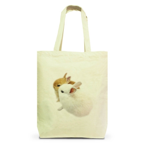 【萌えすぎる!かわいいうさぎグッズ!うさぎTシャツ!】アピールシリーズ ラビットラヴ(うさぎ愛 写真のみver) トートバッグ(ナチュラル)
