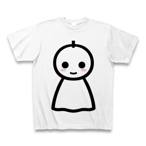 【かわいいてるてる坊主で、あした天気になあれ!】かわキャラシリーズ てるてる坊主(口ありver) Tシャツ(ホワイト)【かわいいTシャツ】