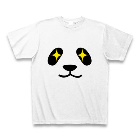 【眼光キラ〜ン?眼光鋭いパンダTシャツ!】かおシリーズ パンダ(眼光キラリver.) Tシャツ(ホワイト)【上野動物園にパンダ来日】
