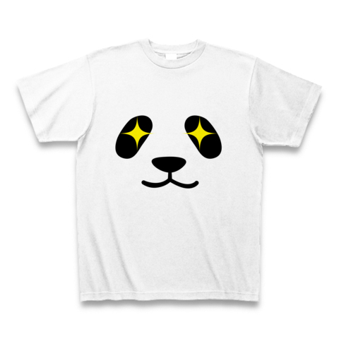 【眼光キラ〜ン?眼光鋭いパンダTシャツ!】かおシリーズ パンダ(眼光キラリver.) Tシャツ(ホワイト)【おもしろTシャツ】