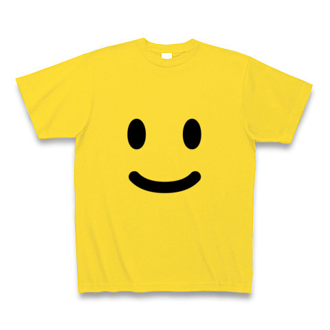 【ニコニコ笑顔の、かわいいグッズ!】かおシリーズ スマイルTシャツ (マスタード)【おもしろTシャツ】