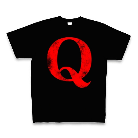 【序破Q!】アピールシリーズ かっこいいQ (赤文字ver) Tシャツ Pure Color Print(ブラック)