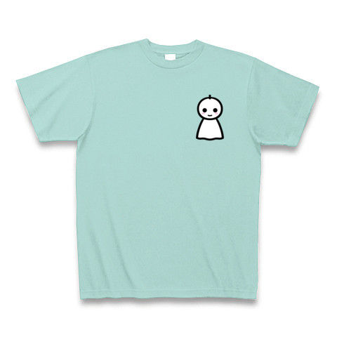 【かわいいてるてる坊主で、あした天気になあれ!】かわキャラシリーズ てるてる坊主(口あり背面メインver) Tシャツ Pure Color Print(アクア)【雨の日グッズ】