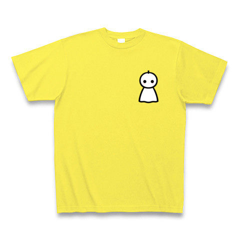 【かわいいてるてる坊主で、あした天気になあれ!】かわキャラシリーズ てるてる坊主(背面メインver) Tシャツ Pure Color Print(イエロー)【てるてる坊主Tシャツ】