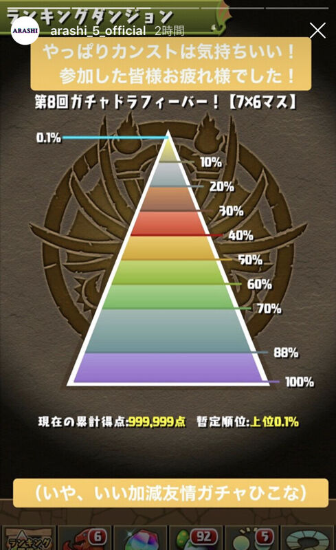 嵐の二宮さん パズドラをやり込み過ぎて 999 999点 を叩き出しカンストしてしまうｗｗｗｗｗｗ 楽してニューゲーム ゲームまとめ
