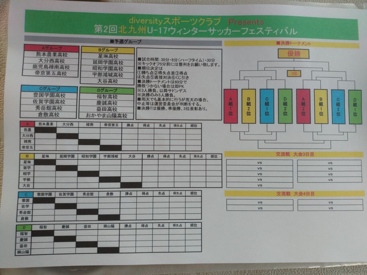 第2回北九州uー17ウィンターサッカーフェスティバル日程 おかやま山陽高校サッカー部 公式ブログ 第2回北九州uー17ウィンターサッカーフェスティバル日程 おかやま山陽高校サッカー部 公式ブログ