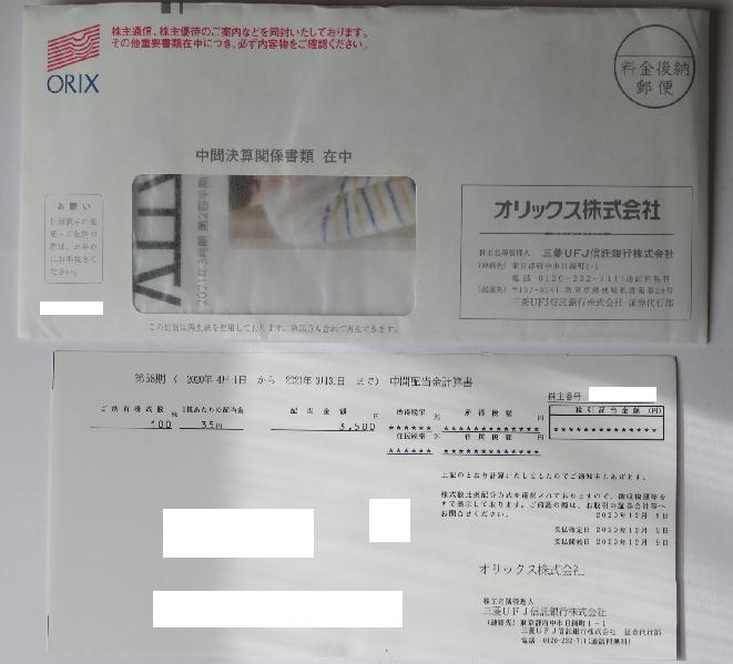 配当 オリックス 株価