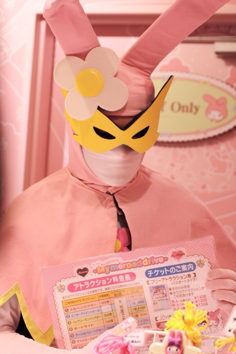 ウサミミ仮面 の アルバイト キャラレジ 白い仔猫と赤いりぼん