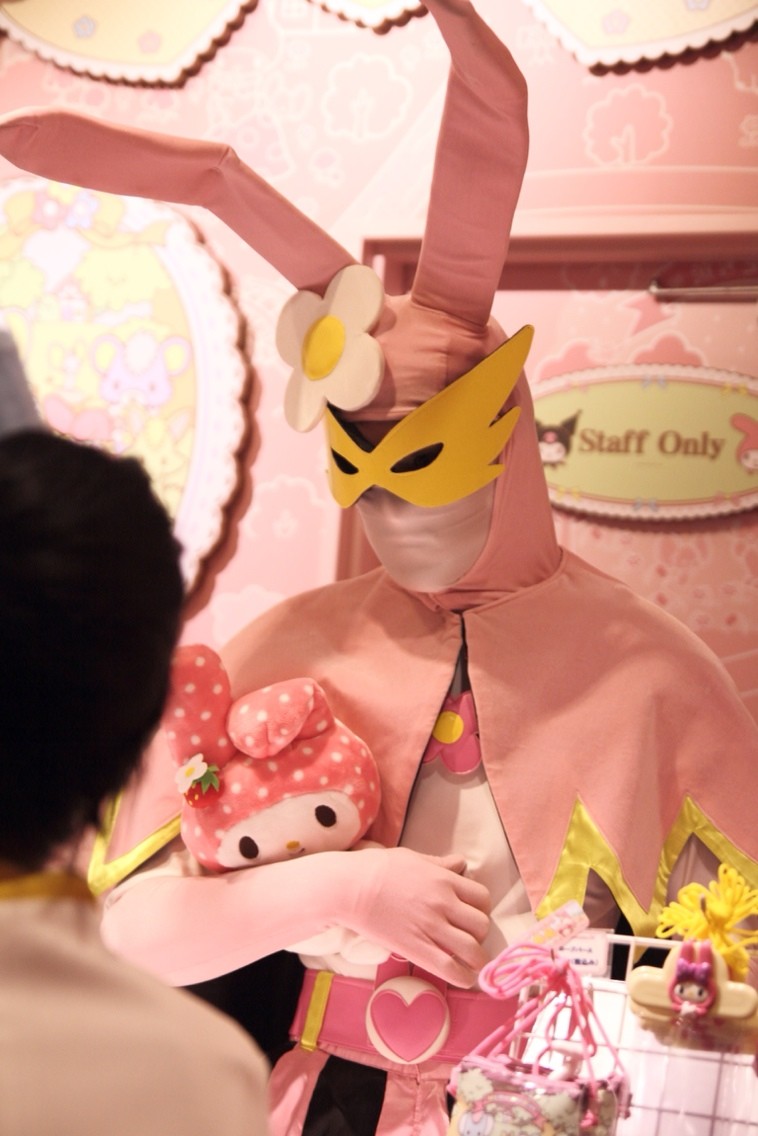 ウサミミ仮面 の アルバイト キャラレジ 白い仔猫と赤いりぼん