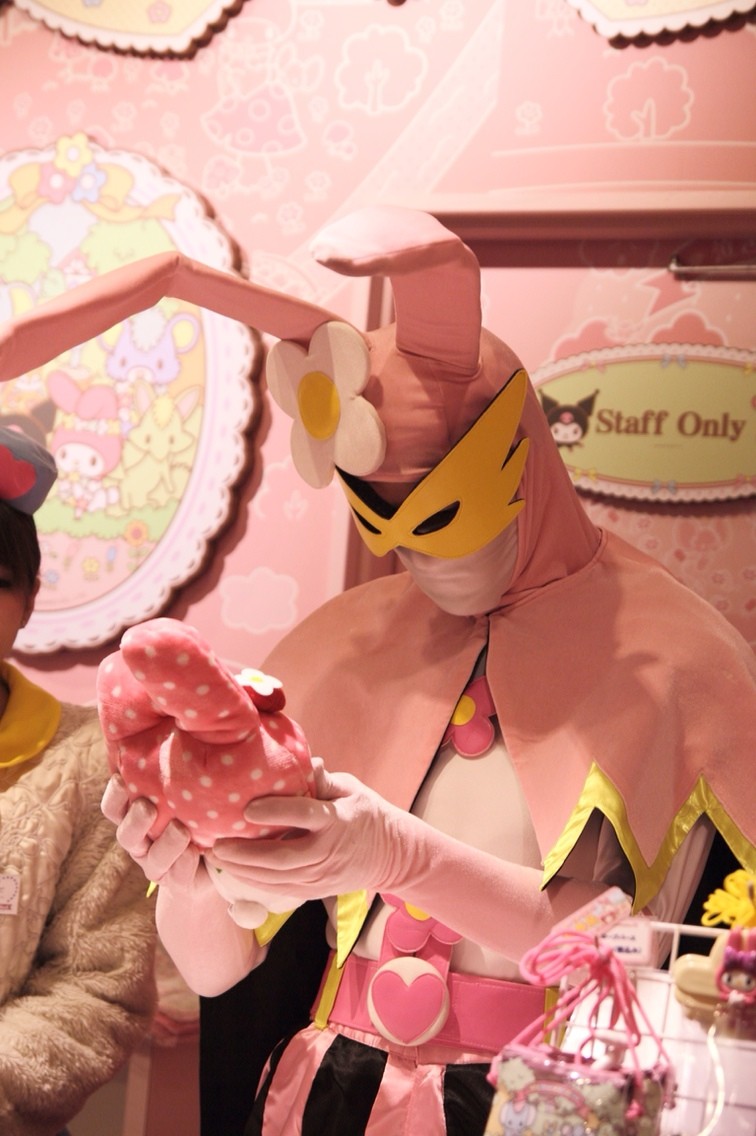 ウサミミ仮面 の アルバイト キャラレジ 白い仔猫と赤いりぼん