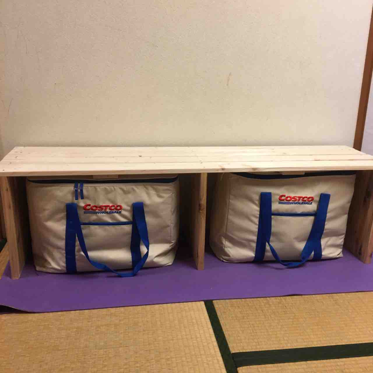 コストコに行く方必見 消耗品も収納できて奥外でも使えるベンチを作ろう Sansankikiのマイホームdiy