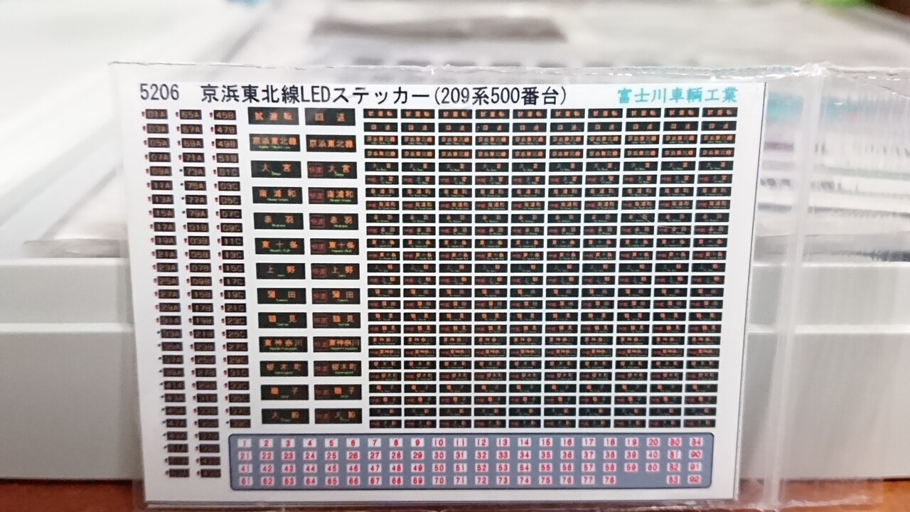 5*M様 JR東日本 209系 側面方向幕・巻取り機 5*M様 JR東日本 209系