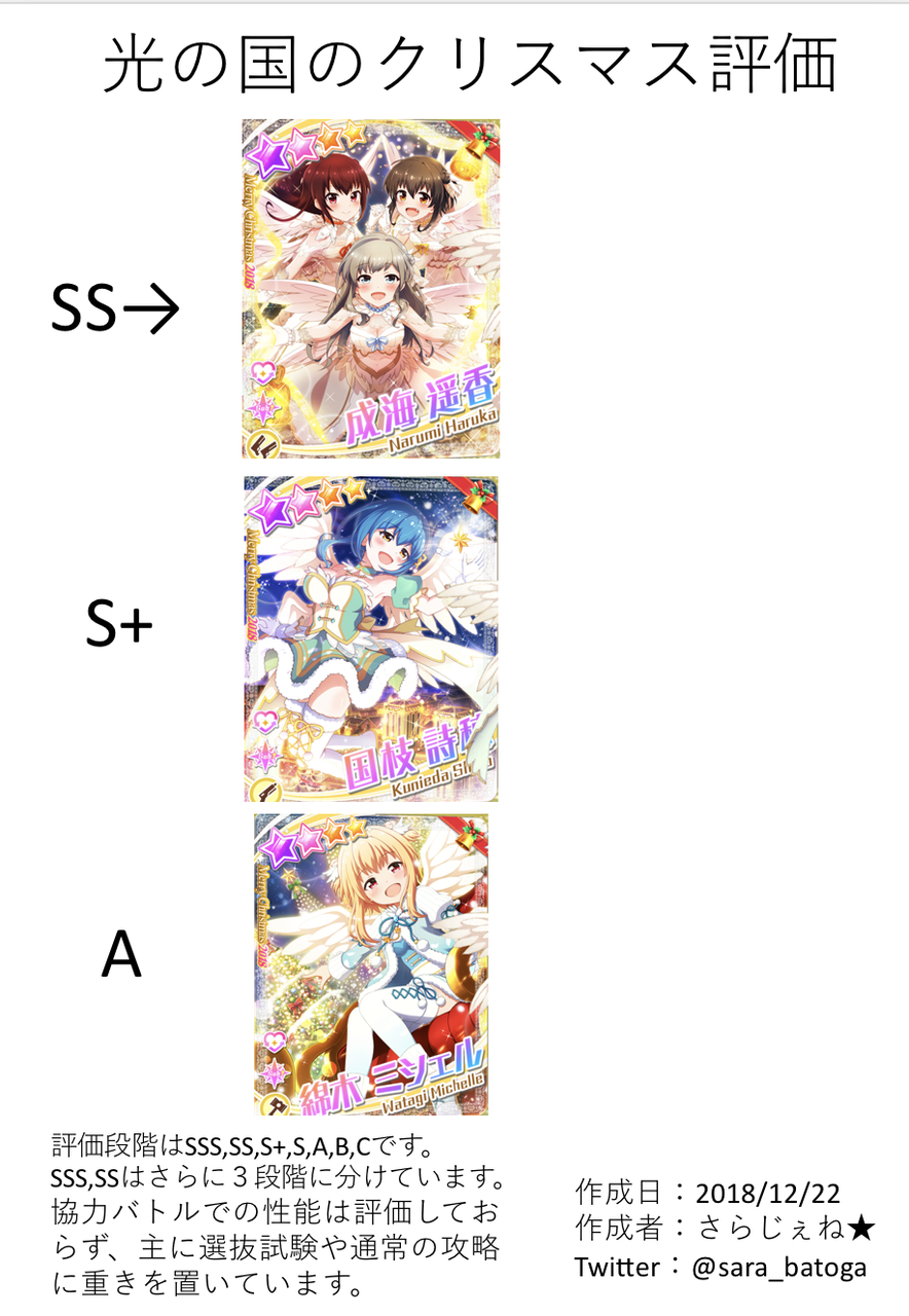 光の国のクリスマスカード評価 さらじぇねのバトルガール録