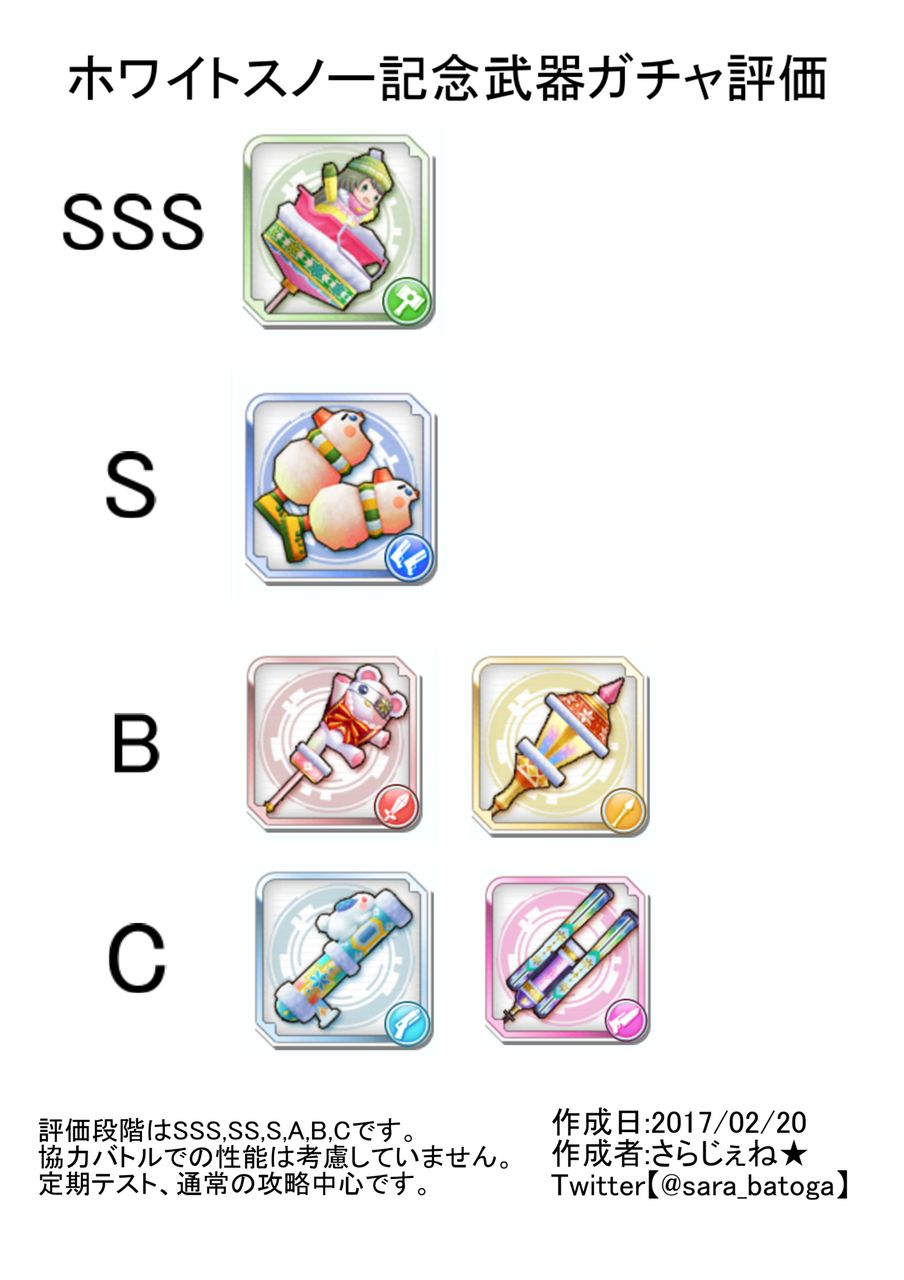 ホワイトスノー記念武器ガチャ評価 さらじぇねのバトルガール録
