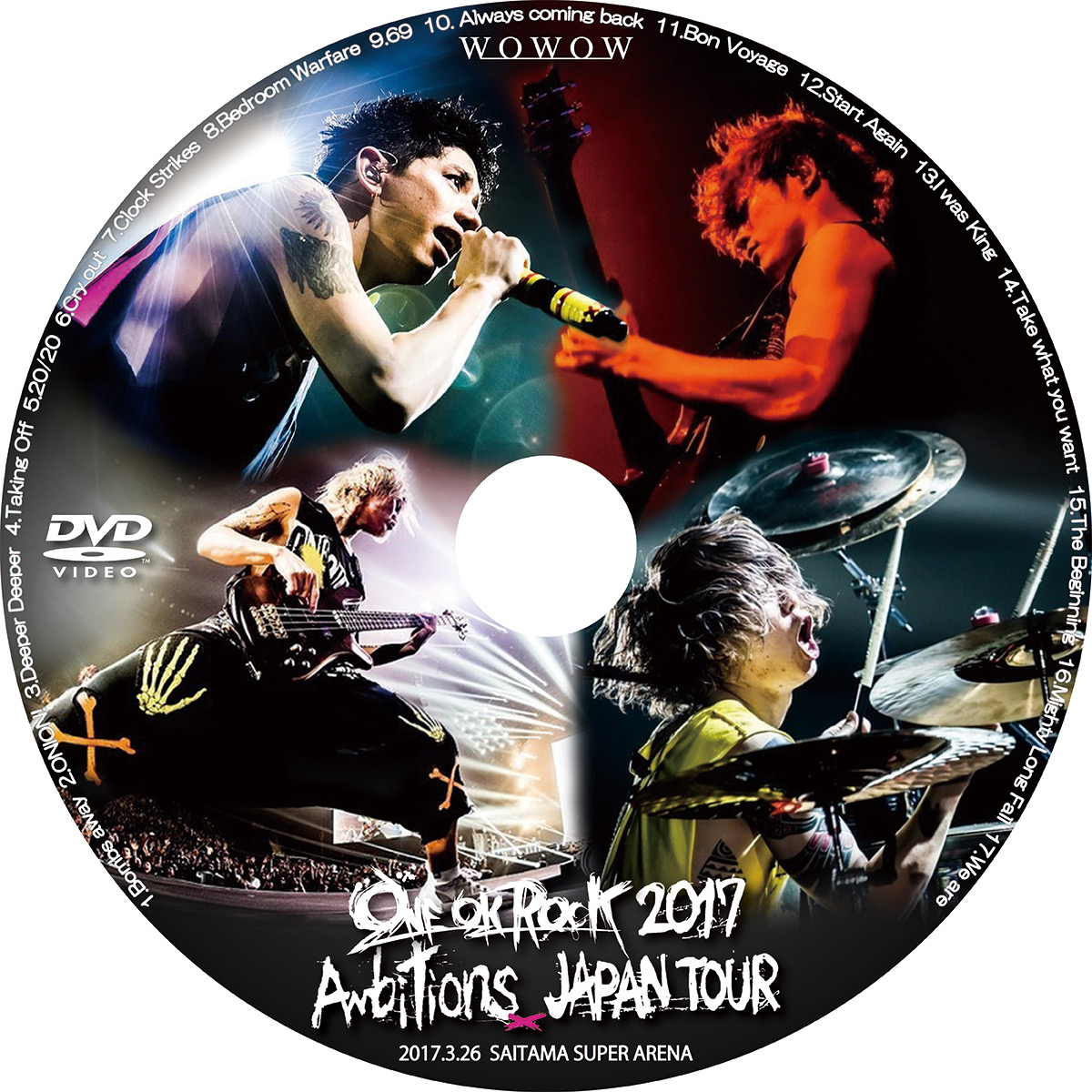 ONE OK ROCK 2017 “Ambitions” JAPAN TOUR WOWOWライブ : こんなレーベル作ってみた