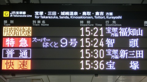 大阪駅で特急スーパーはくと 「智頭行き」 の表示を撮る （西日本豪雨に伴うレアな行き先） 【2018年7月】