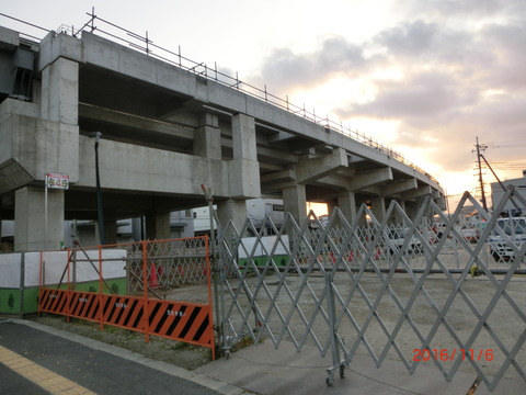 おおさか東線 南吹田駅 建設工事（2016年11月6日） 【Part1】