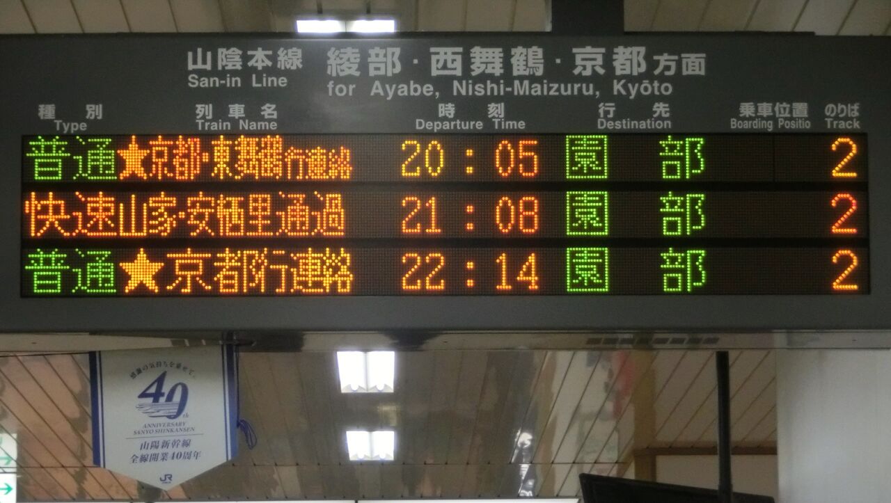 吊り下げサボ 福知山行き・大阪行き表示板 吊り下げサボ 福知山行き