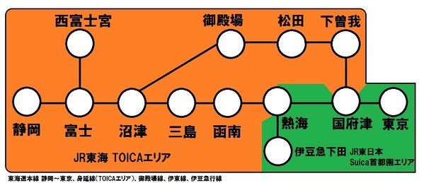 SuicaエリアとTOICAエリア 2021年版2
