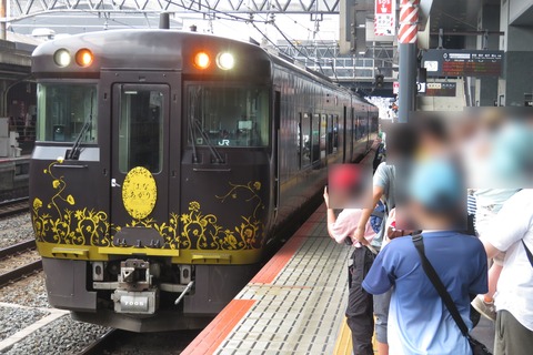 京都駅で観光列車 「はなあかり」 敦賀行きを撮る （発車標＆車両） 【2025年7月】