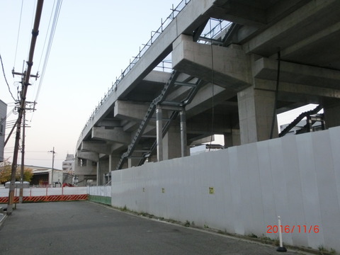 おおさか東線 南吹田駅 建設工事（2016年11月6日） 【Part2】