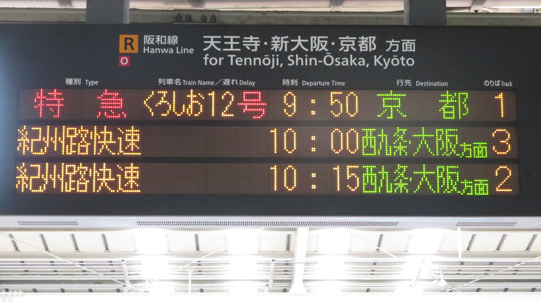 【1日に1本だけ】 和歌山駅で特急くろしお 「京都行き」 を撮る （289系＆発車標） 【2022年4月】
