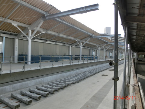 鴫野駅 新ホーム設置工事（2014年8月） 【ホーム編】