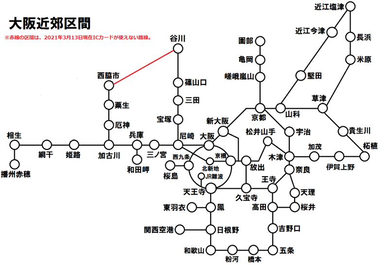 大阪近郊区間(2021年)