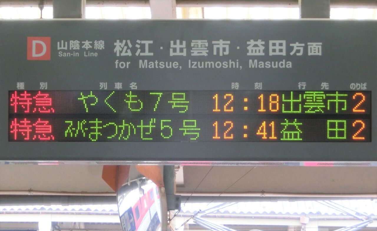 行き先板☆看板☆松江、鳥取、米子 行き先板☆看板☆松江、鳥取、米子 行き先板☆看板☆松江、鳥取