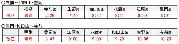 寺前～豊岡 直通列車