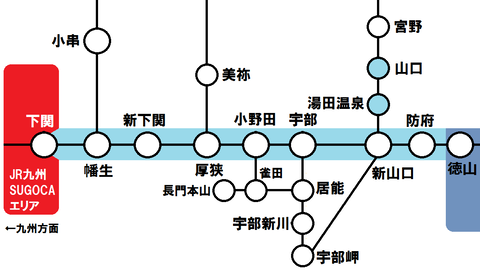 山陽線 徳山～下関駅間と 山口駅・湯田温泉駅でICカードが利用可能に！  2023年春から。