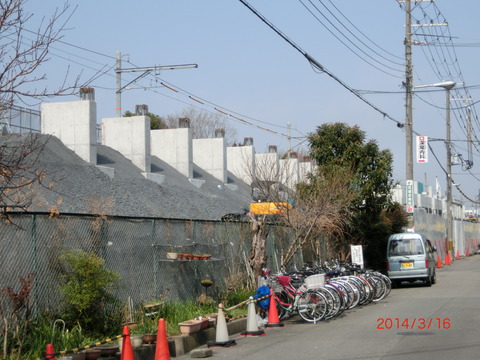 おおさか東線 JR淡路駅 建設工事（2014年3月）