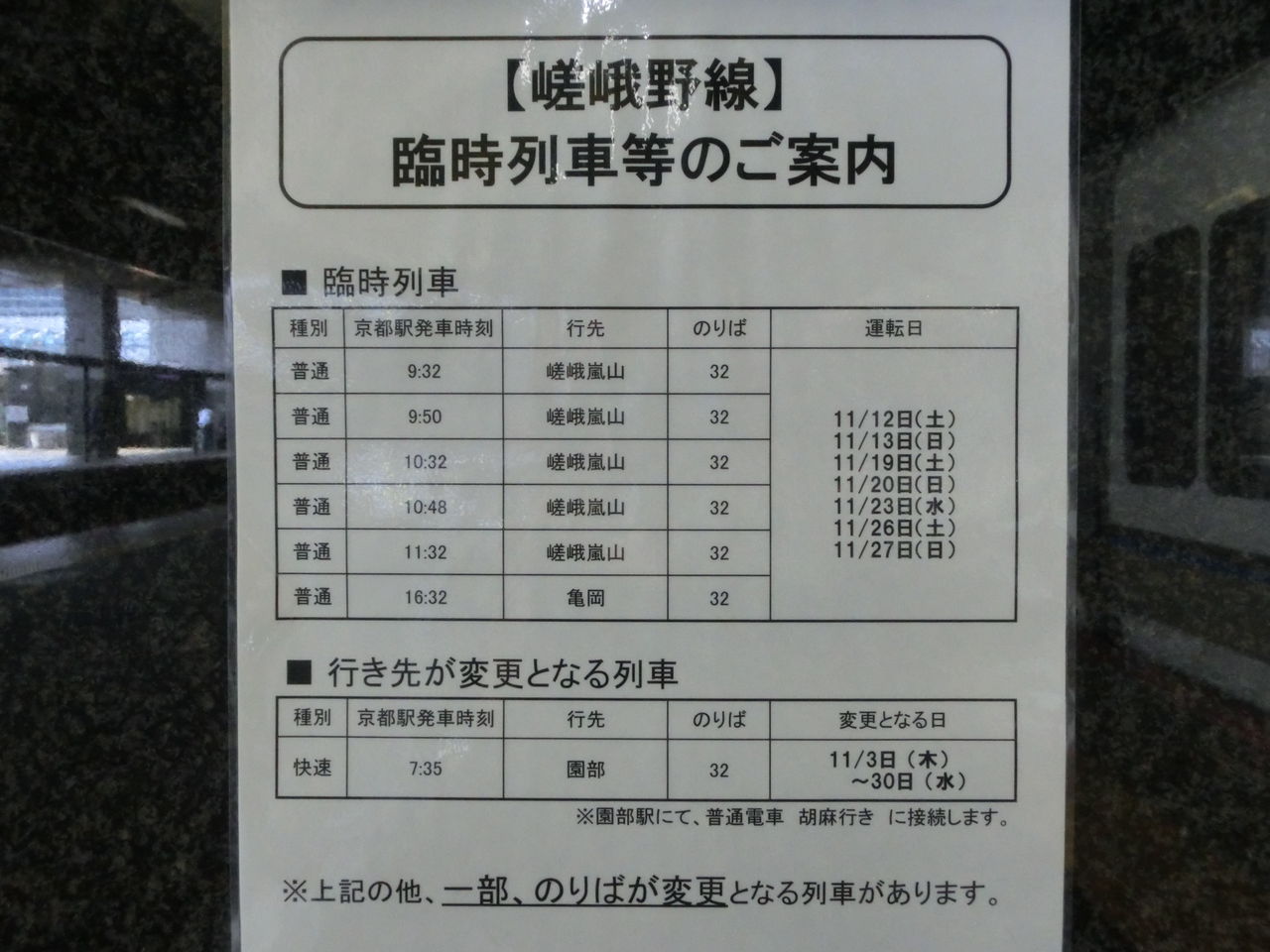 臨時】 嵯峨野線 「嵯峨嵐山行き」 の表示を集めてみた : 関西のJRへ