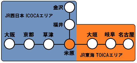 ICOCAエリアとTOICAエリア(2021年度版)