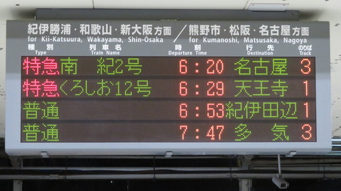 【1日限定で復活】 新宮駅で特急くろしお 「天王寺行き」 を撮る （289系＆発車標） 【2023年2月】