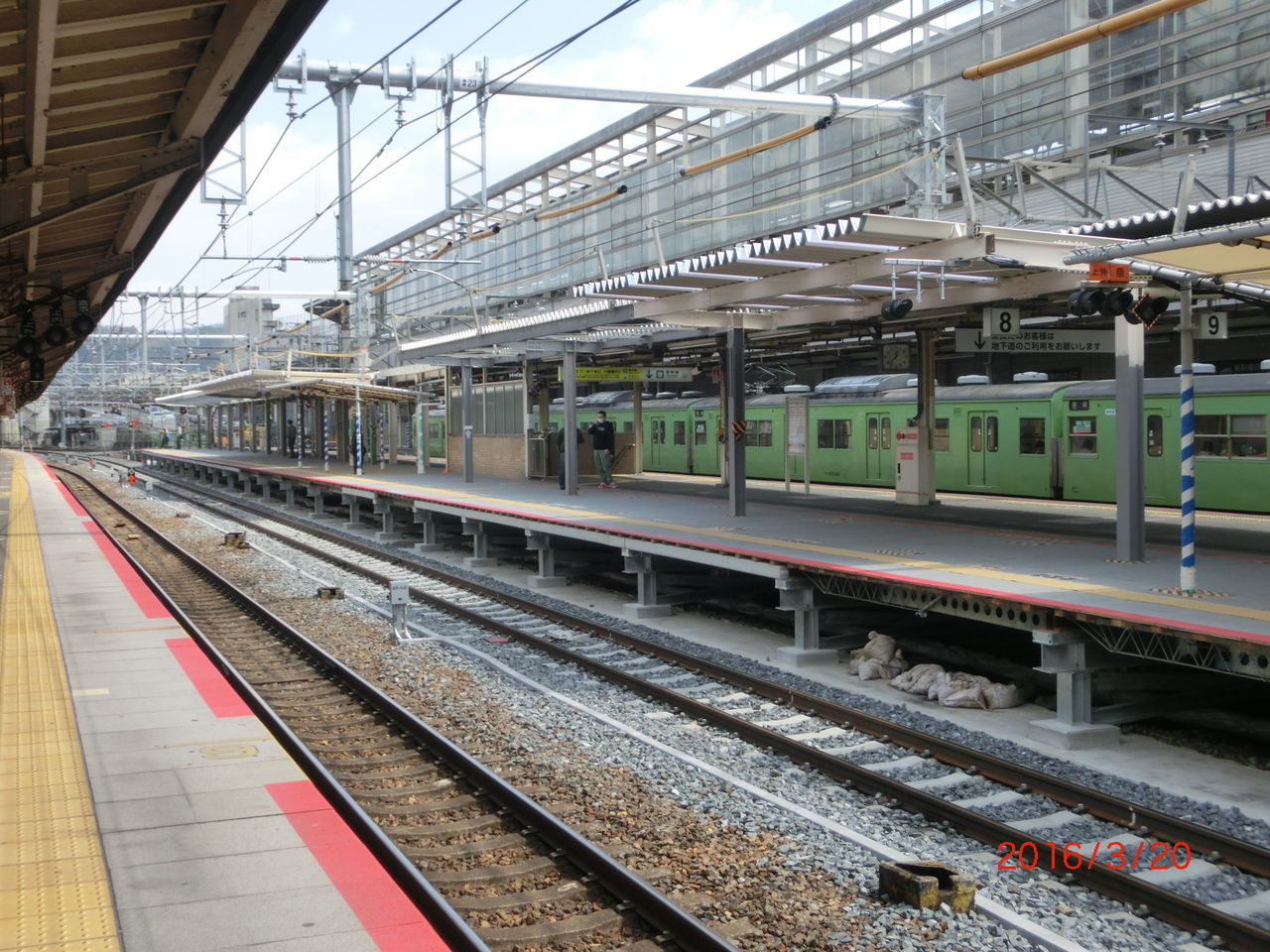行先板　鉄道　京都　奈良　白浜 京都駅 JR奈良線ホーム改良工事（2016年3月） : 関西のJRへ