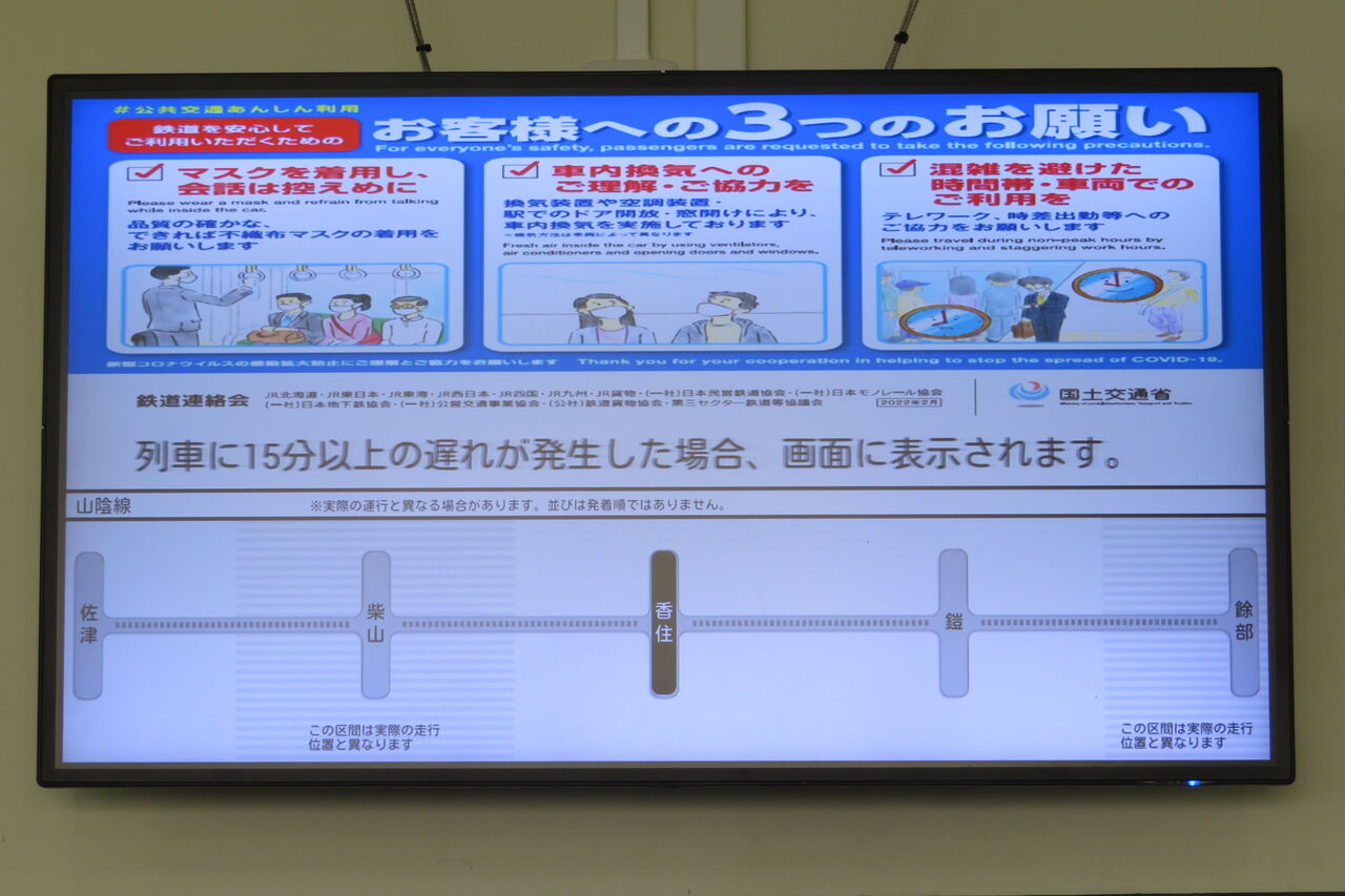 香住駅の液晶ディスプレイ発車標が いつの間にか撤去されていた件