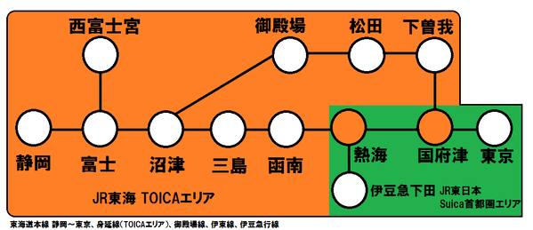 SuicaエリアとTOICAエリア 2021年版