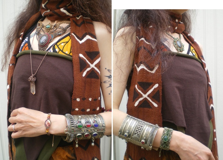 アフガニスタンメタルバングルカフ腕輪