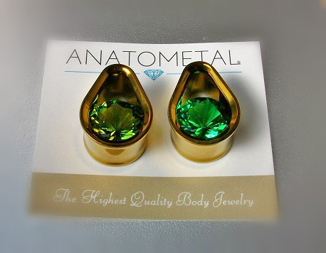 ANATOMETALシングルストーンティアドロップアイレット。ボールクロウ