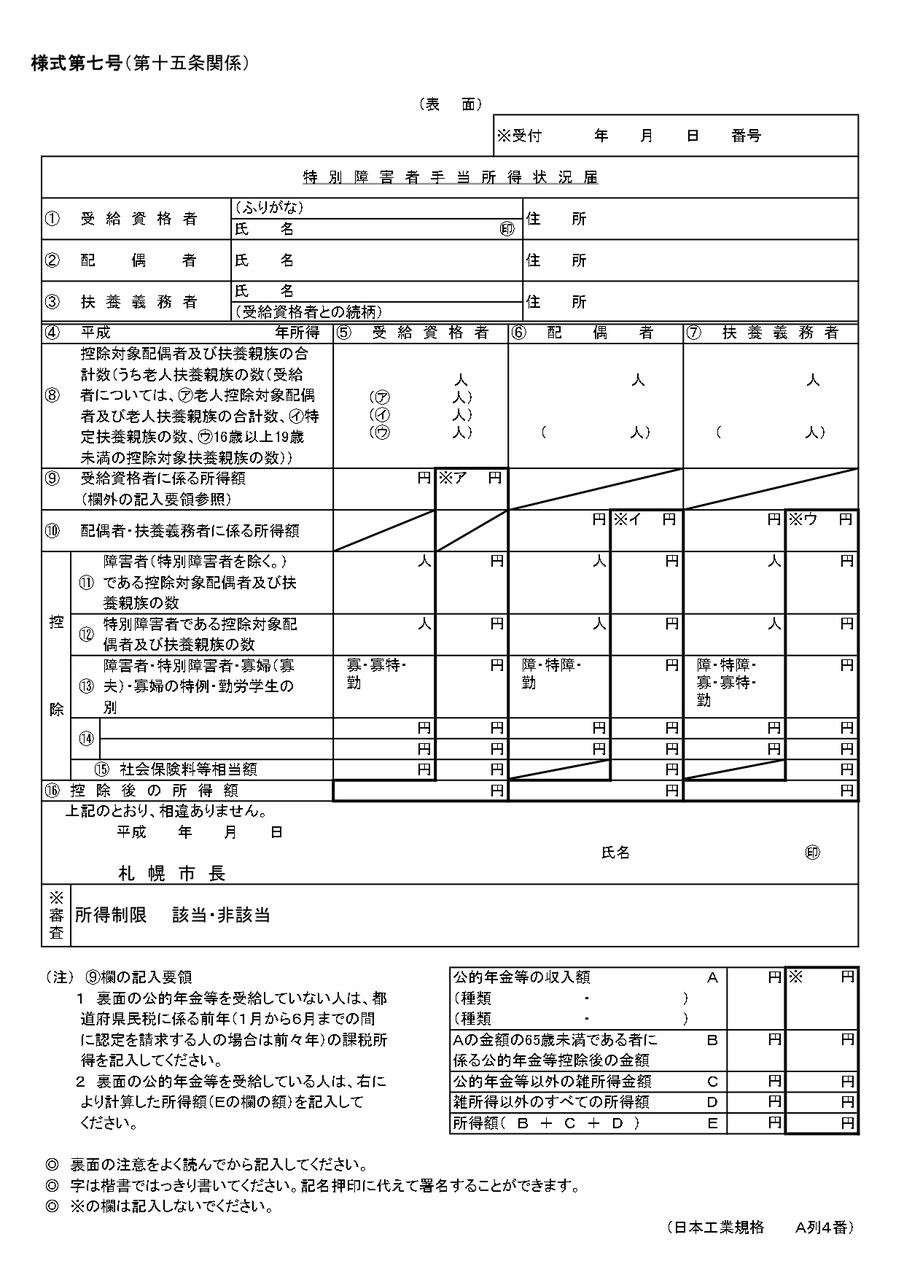 障害 在宅 手当 重度 者