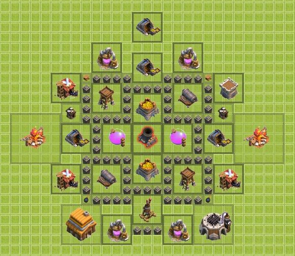 Th4 タウンホールレベル4 配置 資源 クラッシュオブクラン Clash Of Clans 配置 Th4 タウンホールレベル4 配置 資源 クラッシュオブクラン Clash Of Clans 配置