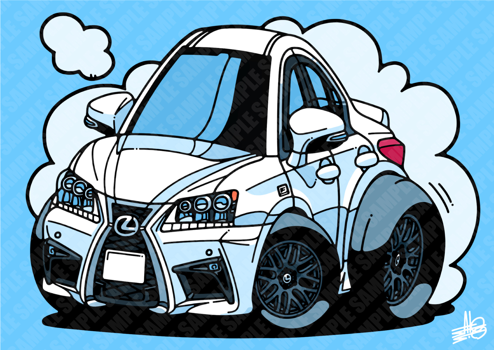 レクサス GS350 Fスポーツ / さとしおのイラスト制作事例 case4