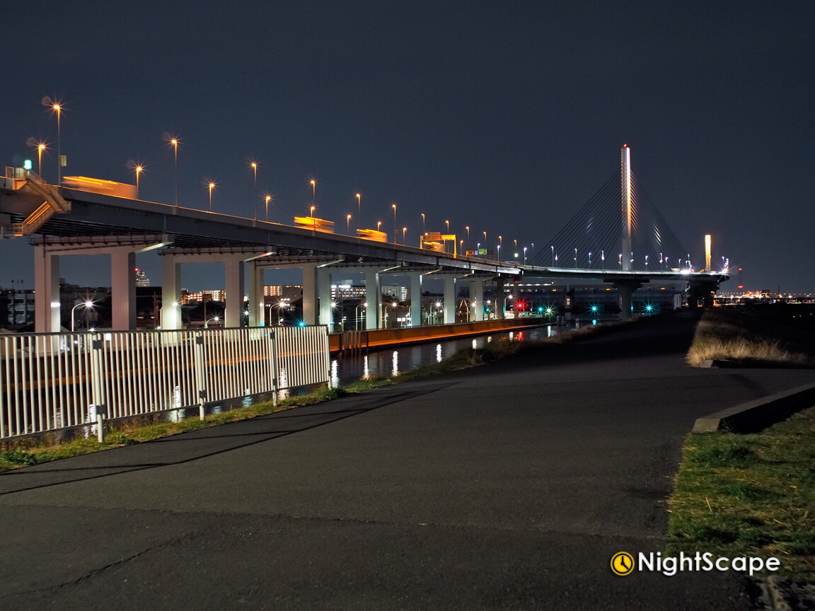 東四つ木避難橋 2 Nightscape 夜景 夕景記録帳