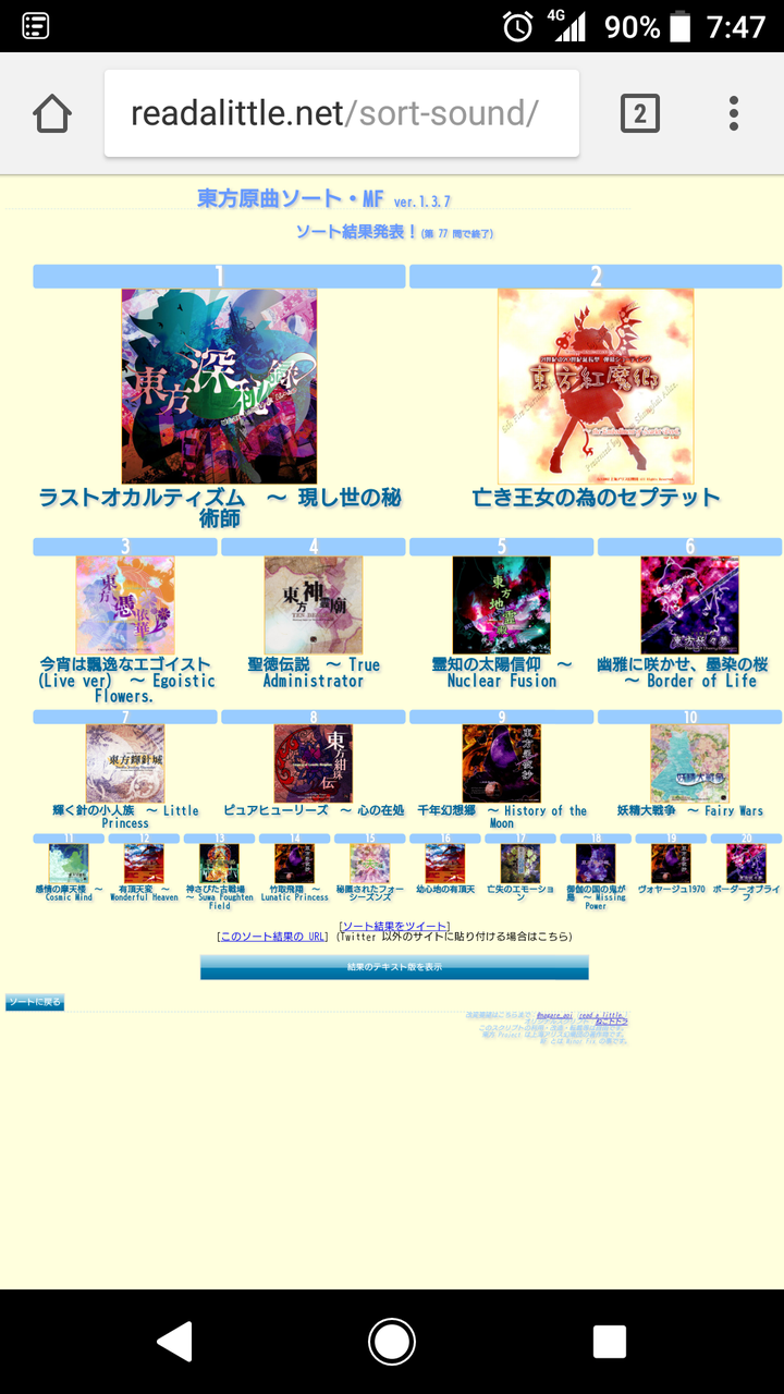 東方 東方ソートが進化 原曲ソートや難易度ソートが新たに追加 東方おねえちゃんまとめ