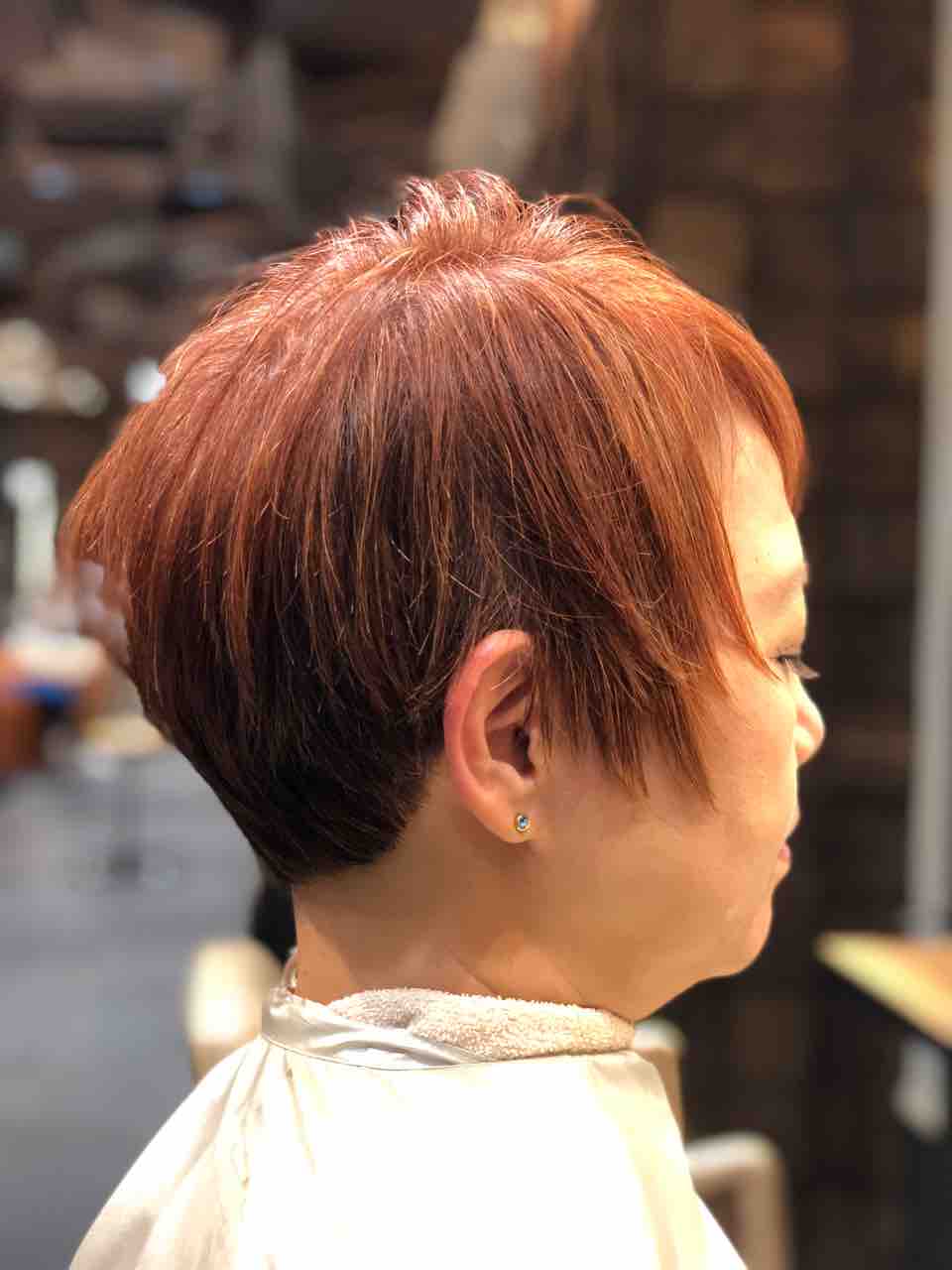 お客さまのヘアスタイル オレンジカラーのアシンメトリー ショート 土屋サトルのblog